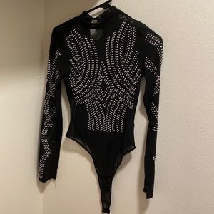 Blinged Long sleeve bodysuit